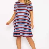 Ulla Popken Striped Knee Length Dress In Multi Print*Women Dresses & Jumpsuits