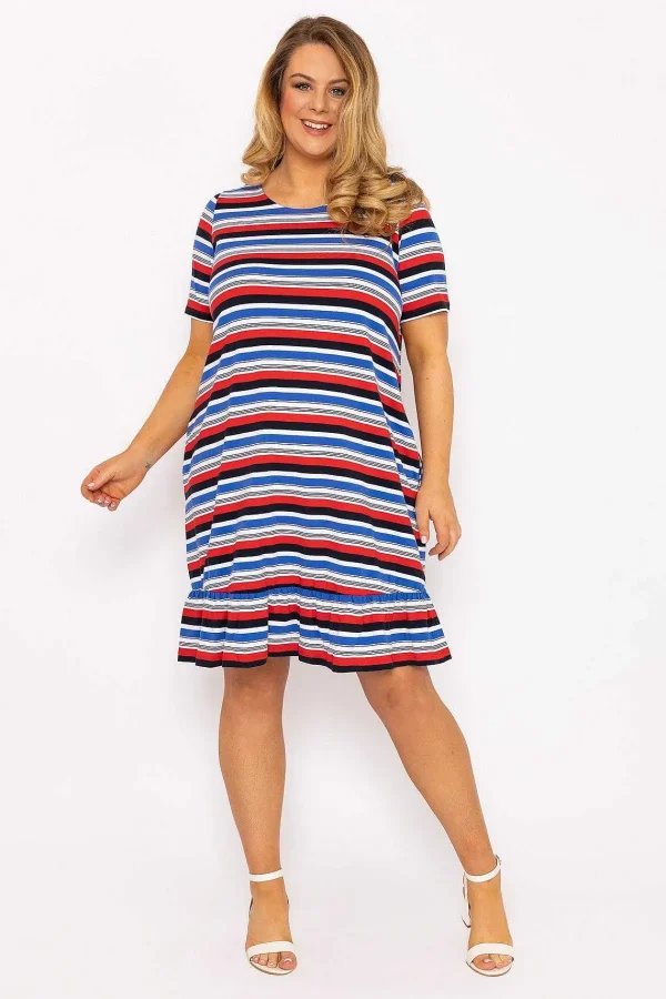 Ulla Popken Striped Knee Length Dress In Multi Print*Women Dresses & Jumpsuits