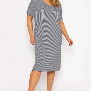 Ulla Popken Striped Midi Dress In Navy*Women Dresses & Jumpsuits