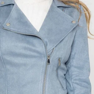 Rowen Avenue Suede Biker Jacket In Light Blue*Women Coats & Jackets