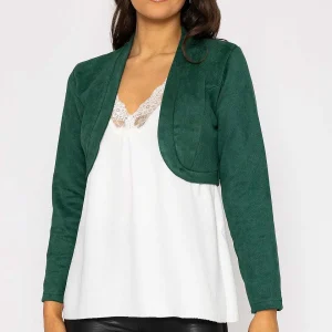 Pala D'oro Suede Bolero In Bottle Green*Women Blazers