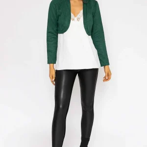 Pala D'oro Suede Bolero In Bottle Green*Women Blazers