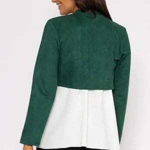 Pala D'oro Suede Bolero In Bottle Green*Women Blazers