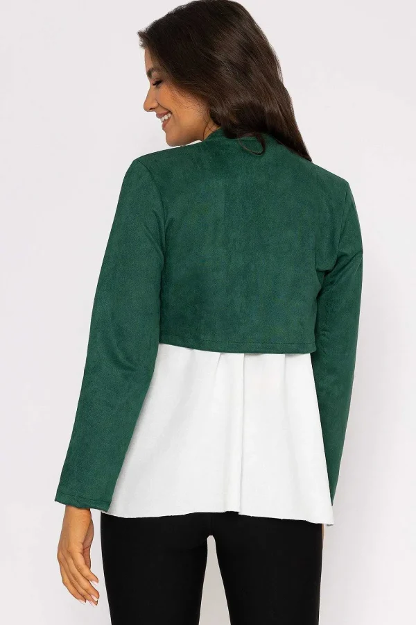 Pala D'oro Suede Bolero In Bottle Green*Women Blazers