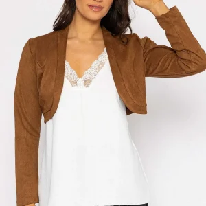 Pala D'oro Suede Bolero In Camel*Women Blazers