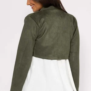 Pala D'oro Suede Bolero In Khaki*Women Blazers