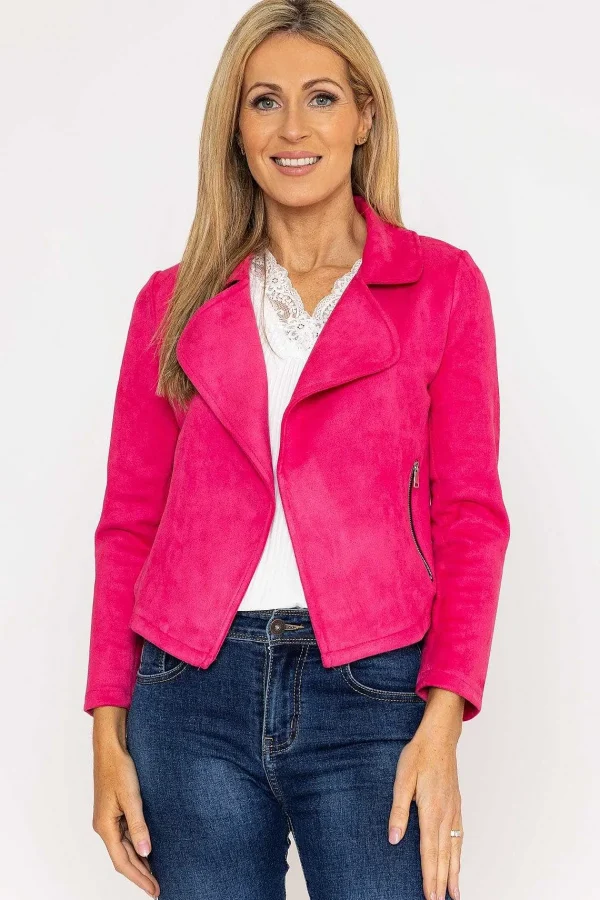 Pala D'oro Suede Cover Up Jacket In Pink*Women Blazers