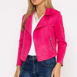 Pala D'oro Suede Cover Up Jacket In Pink*Women Blazers