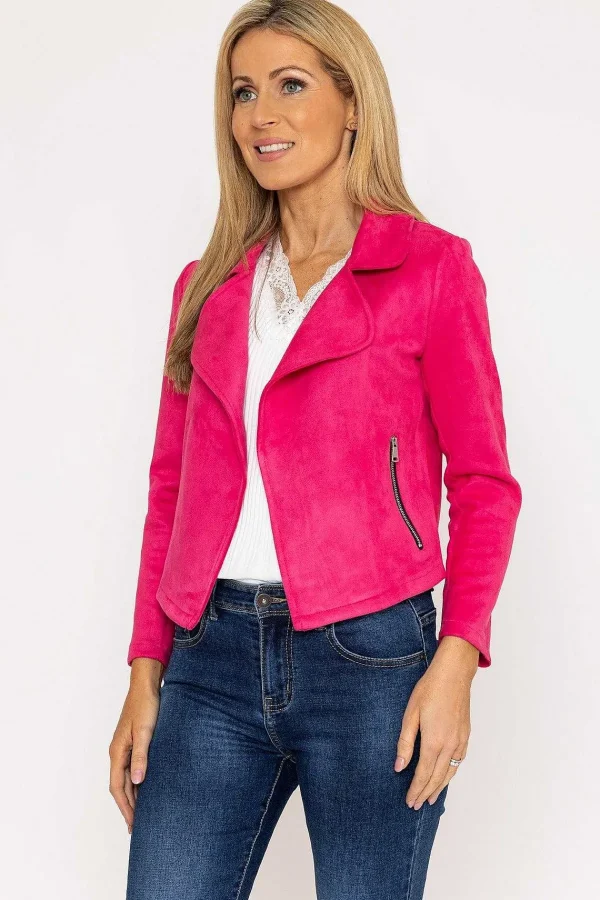 Pala D'oro Suede Cover Up Jacket In Pink*Women Blazers