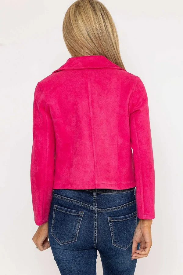 Pala D'oro Suede Cover Up Jacket In Pink*Women Blazers