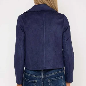 Pala D'oro Suede Cover Up Jacket In Navy*Women Blazers