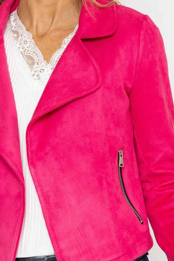 Pala D'oro Suede Cover Up Jacket In Pink*Women Blazers