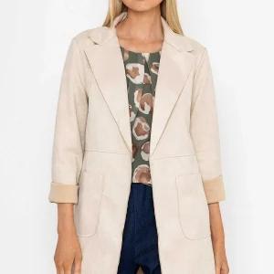 Pala D'oro 3/4 Suede Jacket In Beige*Women Coats & Jackets