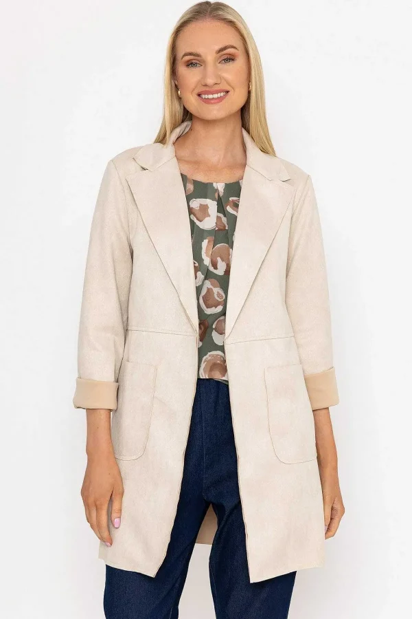 Pala D'oro 3/4 Suede Jacket In Beige*Women Coats & Jackets