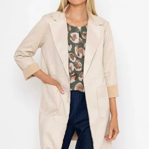 Pala D'oro 3/4 Suede Jacket In Beige*Women Coats & Jackets