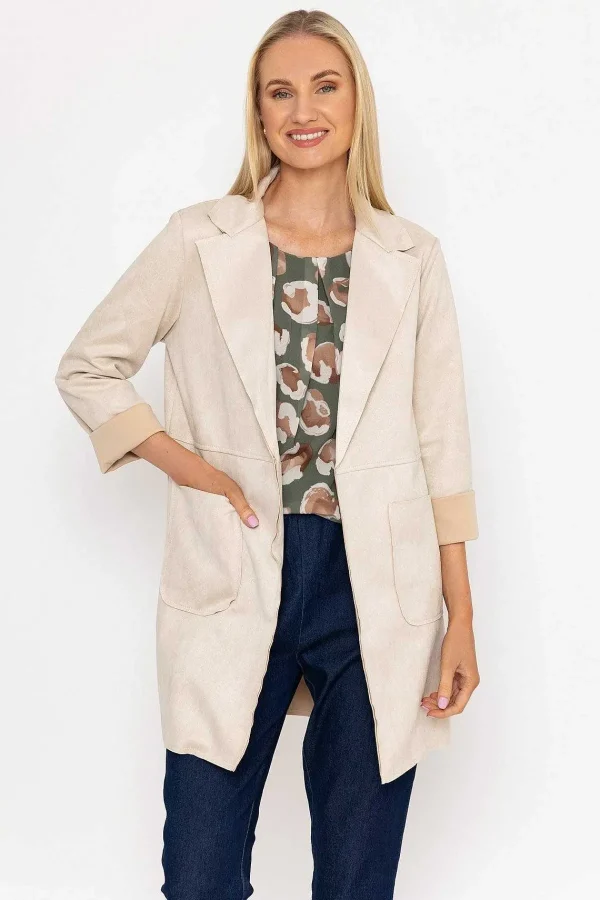 Pala D'oro 3/4 Suede Jacket In Beige*Women Coats & Jackets