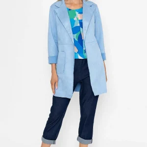 Pala D'oro 3/4 Suede Jacket In Blue*Women Coats & Jackets