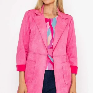 Pala D'oro 3/4 Suede Jacket In Pink*Women Coats & Jackets