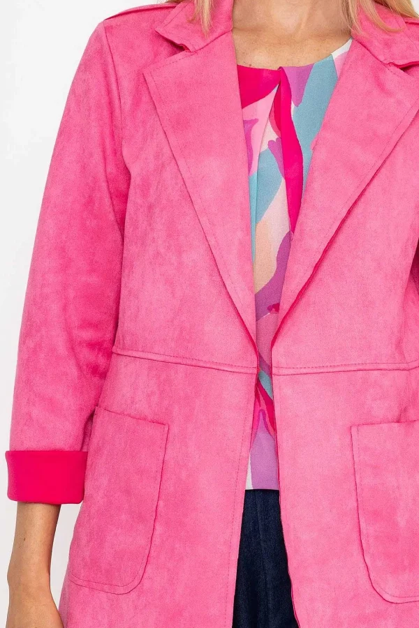 Pala D'oro 3/4 Suede Jacket In Pink*Women Coats & Jackets