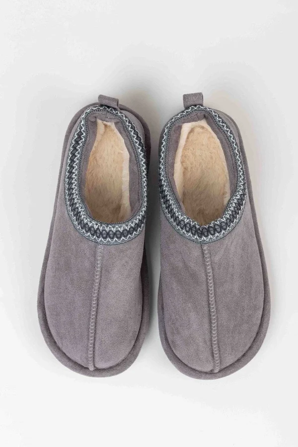 Pala D'oro Accessories Suedette Mule Slippers In Grey*Women Nightwear