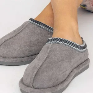 Pala D'oro Accessories Suedette Mule Slippers In Grey*Women Nightwear