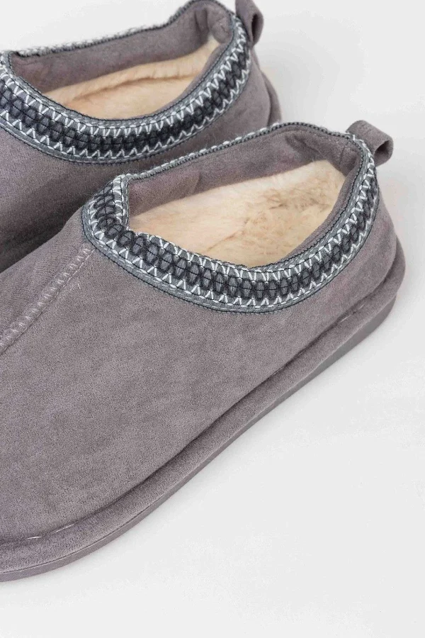 Pala D'oro Accessories Suedette Mule Slippers In Grey*Women Nightwear