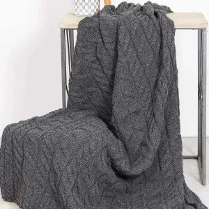 Aran Woollen Mills Super Soft Merino Throw In Charcoal* Throws