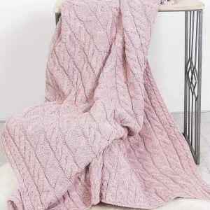 Aran Woollen Mills Super Soft Merino Throw In Pink* Throws