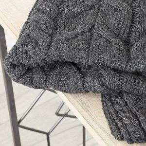 Aran Woollen Mills Super Soft Merino Throw In Charcoal* Throws