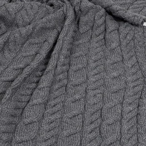 Aran Woollen Mills Super Soft Merino Throw In Charcoal* Throws