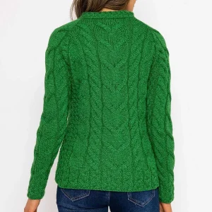 Aran Woollen Mills Super Soft Raglan Crew Sweater In Green*Women Jumpers & Cardigans