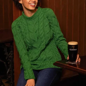 Aran Woollen Mills Super Soft Raglan Crew Sweater In Green*Women Jumpers & Cardigans