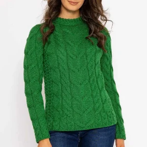 Aran Woollen Mills Super Soft Raglan Crew Sweater In Green*Women Jumpers & Cardigans