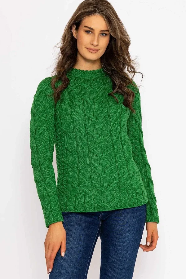 Aran Woollen Mills Super Soft Raglan Crew Sweater In Green*Women Jumpers & Cardigans