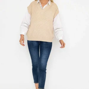 J'aime la Vie Sweater Vest In Beige*Women Jumpers & Cardigans