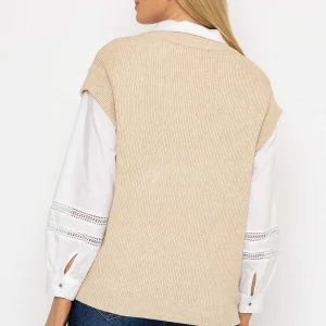 J'aime la Vie Sweater Vest In Beige*Women Jumpers & Cardigans