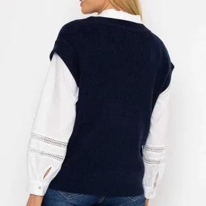 J'aime la Vie Sweater Vest In Navy*Women Jumpers & Cardigans