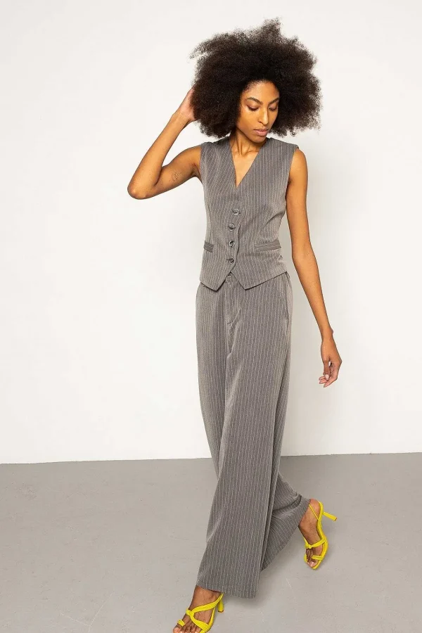 Pala D'oro Sport Tailored Waistcoat In Grey*Women Tops & Blouses