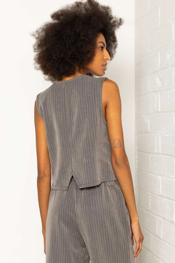 Pala D'oro Sport Tailored Waistcoat In Grey*Women Tops & Blouses
