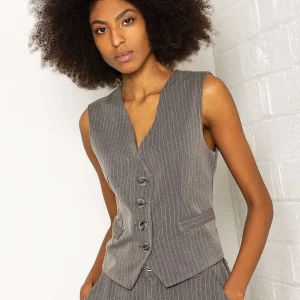Pala D'oro Sport Tailored Waistcoat In Grey*Women Tops & Blouses