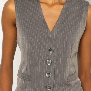 Pala D'oro Sport Tailored Waistcoat In Grey*Women Tops & Blouses