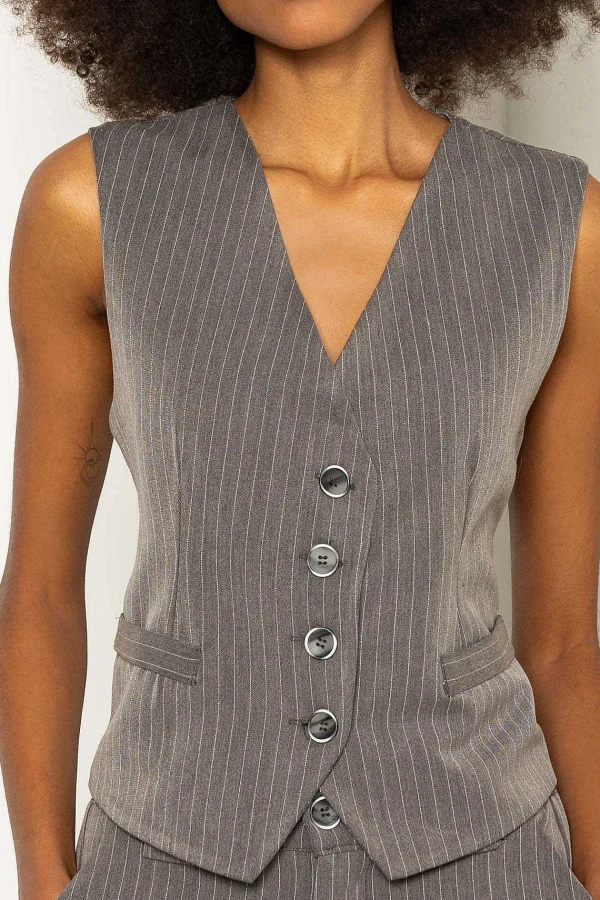 Pala D'oro Sport Tailored Waistcoat In Grey*Women Tops & Blouses