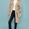 Rowen Avenue Tan Check Trench Coat*Women Coats & Jackets