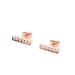 Tipperary Crystal Jewellery T-Bar Stud Earrings In Rose Gold* Boxed Gifts