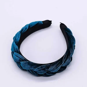 SOUL Accessories Teal Velvet Plaited Hairband* Hair Bands