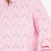 Kelly & Grace Weekend Textured Crew Neck In Pink*Women Jumpers & Cardigans