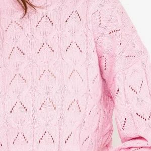 Kelly & Grace Weekend Textured Crew Neck In Pink*Women Jumpers & Cardigans