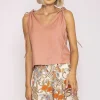 Rowen Avenue Tie Shoulder Top In Pink*Women Tops & Blouses