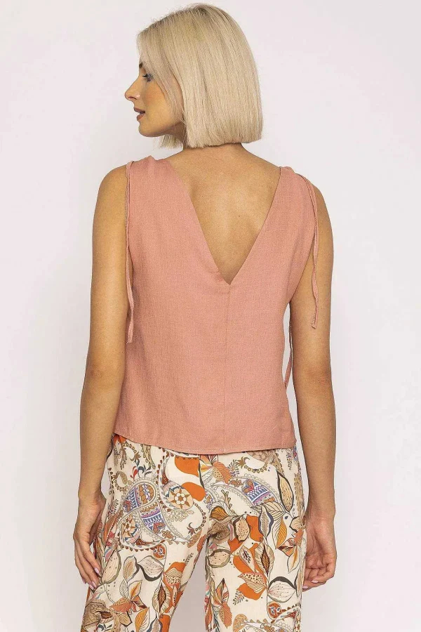 Rowen Avenue Tie Shoulder Top In Pink*Women Tops & Blouses