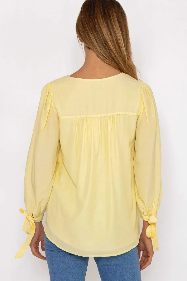 Rowen Avenue Tie Sleeve Top In Lemon*Women Tops & Blouses